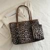Moda moderna, grande capacidade, elegante, moda, personalizado, casual, 2024, outono, nova, estampa de leopardo, bolsa de ombro