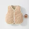 Colete Sem Manga de Proteção para Barriga de Bebê e Criança Pequena Outono/Inverno Colete Quente de Algodão Acolchoado para Bebê Colete Quente Casual de Algodão para Crianças