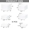 Caixa de acrílico de cinco lados, caixa de exibição, mesa de sobremesa quadrada, prateleira transparente para lanche da tarde, caixa de armazenamento branca