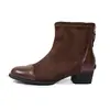 2025 Nuevas Botas de Gamuza de Tacón Grueso de Gran Tamaño con Cremallera Trasera de Exportación Transfronteriza Botas de Media Pantorrilla Amazon Dropshipping