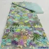 Vestido de Malla Multicolores Exquisito Estilo Chino 3D con Patrón de Plantas para Mujer Vestido de Novia Traje de Escenario Tela Bordada Encaje de Novia