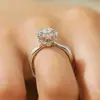 Anillo de Diamante Mossam Estrella Brillante Anillo de Plata de Ley para Mujer Anillo Estrella Brillante Propuestas Compromiso Diseño de Diamante Sentido de la Vida