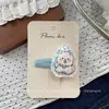 Nuevo pasador de pelo con estampado de dibujos animados dulces estilo coreano para niños, pinza lateral para flequillo de oso para niñas, goma elástica alta para el pelo