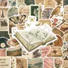50 Pegatinas Artísticas Retro Originales para Decorar Cuadernos, Botellas de Agua, Escritorios, Patinetas y Pegatinas Impermeables para Diarios