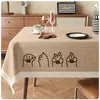 Toalha de Mesa Estilo Wabi-Sabi Impermeável à Prova de Óleo Lavável Resistente ao Calor Desenho Animado Japonês Luxo Leve High-End Toalha para Mesa de Centro