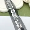Bordado de Lantejoulas e Pedrarias em Renda Pronto, Acessórios para Fantasias de Dança Latina, Bordado em Renda DIY, Venda Direta de Fábrica e Atacado