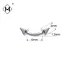 Meishier 316F Acero Inoxidable Hueco Rosca Interna Barra Curva Piercing de Ceja Punta de Bola Estilo Anillo Banana Piercing Corporal Joyería para Cejas