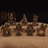 Trompete de Liga Qizheng Bao 8,5 cm Roda Rei Qizhen Bronze Dourado Sete Tesouros Budista Secreto Dharma Roda Rei Dourada Buda