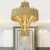 Lámpara de araña de cristal grande de lujo creativo para vestíbulo de hotel, salón de banquetes, lámpara personalizada, iluminación de villa, lujo ligero, lámpara de araña para sala de estar dúplex