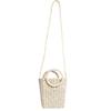 Nuevo Estilo Coreano Estilo Mori Bolso Pequeño Bolso Tejido Bolso de Paja para Mujer Hecho a Mano Simple Bolso de Paja Bolso Cruzado Bolso de Playa para Vacaciones