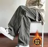Pantalones de forro polar para hombre, estilo primavera y otoño, pantalones anchos rectos holgados, pantalones casuales finos de verano para hombre estilo americano