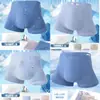 Calzoncillos tipo bóxer de algodón transpirable para hombre, talla grande, modal de seda helada, alta elasticidad, entrepierna de doble capa, puesto callejero, cinco yuanes