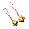 Cadena para Teléfono Dios de la Riqueza de Cinco Vías de Ágata Chapada en Oro, Colgante de Teléfono de Cristal Natural, Cadena Anti-Pérdida para Bolso Estilo Chino Cinco Elementos Al por Mayor