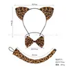 Halloween Animal Leopardo Flor Gato Orejas Niños Performance Accesorios para la Cabeza Pequeño Leopardo Animal Linda Diadema Accesorios Diadema