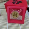 Chaveiro de moeda da sorte com folha de ouro pingente para casal pingente de cabelo acessórios DIY cordão para celular pingente de transferência