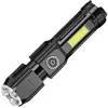 Linterna Mini Brillante de Alta Potencia para Exteriores, Modelo Nuevo Transfronterizo con Luz Lateral de Trabajo, Linterna Telescópica, Carga USB