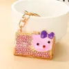 Lujo Ligero Estilo Creativo Gatito Billetera Pequeña Llavero de Metal Estilo Dibujo Animado Infantil Llavero de Mochila Colgante para Coche