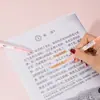 Caneta Marcadora Fluorescente de Duas Pontas para Estudantes, Caneta Colorida para Anotações, Marcador Especial Grosso para Destacar Pontos Chave, Caneta de Cor Clara