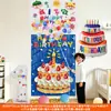Cortina de lluvia de globos para cumpleaños de niño, decoración de escena con ambiente moderno, cascada de ceremonia de primer cumpleaños de niña, juego de cumpleaños
