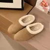 Medias zapatillas Birkenstock con puntera para mujer, otoño e invierno, para usar en exteriores, 2026, con forro polar añadido para mayor calidez, zapatillas cómodas sin cordones, zapatillas peludas