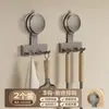Gancho de Cozinha com Ventosa Cor Grafite, Suporte de Ganchos sem Furos, Suporte de Armazenamento para Cozinha para Pendurar Facas, Espátulas, Colheres, Toalhas, Suporte de Ganchos Montado na Parede
