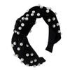 Diadema de Tela de Franela con Perlas Celebridad de Internet Lavado Facial Aplicar Mascarilla Diadema de Borde Ancho para Adultos Pinza para el Cabello Antideslizante con Perlas Accesorios para el Cabello Tocado