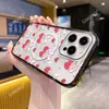 Funda de Teléfono de Fresas y Moño Estilo Girly para iPhone 17 Pro Max Acrílico Manzana 14 Pm Funda Transparente Magnética