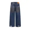 Calça Jeans Masculina Jiayiku 2025 Outono Estilo Deserto Americano High Street Ro Estilo Jeans Rasgado Pesado Comprimento Total