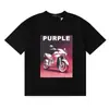 25Ss Marca Morada de Calle Marca Americana de Moda Camiseta Casual Retro Holgada de Manga Corta Estilo Igual para Pareja