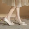 Jin Gang CH8089-1 Zapatos de Boda Zapatos de Boda Boca Baja Tacones Altos Mujer 2025 Nuevos Zapatos de Aguja de Primavera y Otoño