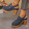 Sandalias de Talla Grande para Mujer de Comercio Exterior Transfronterizo Verano 2026 Nuevo Estilo Europeo y Americano Zapatos de Mujer Cerrados con Metal Hueco Talla 43 Talla Grande