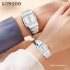 Reloj de Pareja con Correa de Acero con Incrustaciones de Diamantes LONGBO Productos Genuinos Explosiones de Comercio Exterior Sencillo Casual Resistente al Agua Reloj de Cuarzo para Hombre y Mujer