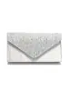 Bolsa de Sobre de Moda con Diamantes Brillantes de Gama Alta para Mujer Bolsa para Fiesta de Noche de Banquete Bolsa Cuadrada Pequeña con Cadena Bolso de Mano de Seda de Lujo Ligero