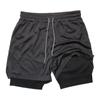 2026 Verão Seda de Gelo Secagem Rápida Malha Masculino Camada Dupla Shorts Respirável Fitness Esportes Shorts de Praia Liso Fábrica