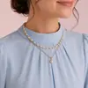 Collar con colgante de perlas de doble capa, estilo coreano, elegante, estilo Ins, para mujer, suministro de joyería