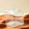 Cajas de embalaje de mano de PVC hechas a medida, cajas plegables de PET, cajas cuadradas de PP para productos horneados y postres, y cajas de regalo con logotipos personalizados