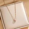 Collar simple estilo Ins con micro-pavé de diamantes, serie de cintura delgada para niñas, cadena de clavícula versátil personalizada, mismo estilo que Xiaohongshu