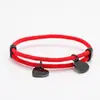 Pulseira de Corda Spot Milão Transfronteiriça Palavra em Branco Sem Palavras Coração de Pêssego Oblíquo Material Aço Inoxidável Pulseira de Corda Trançada Ajustável