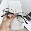 Gafas de Moda para Hombre Gafas de Moda Metálicas Artísticas Anti-luz Azul Gafas para Presbicia Gafas Planas Montura de Gafas Casual Sencilla para Mujer que Combinan con Todo
