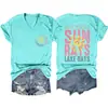 Ondas de Barco Raios de Sol Amazon Ebay Site Independente Camiseta Feminina Confortável e Estilosa com Decote V e Manga Curta