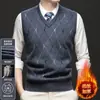Novo colete de tricô masculino para outono e inverno para vendas transfronteiriças, jaqueta colete cardigã de tricô quente e slim fit para homens