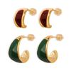Brincos de luxo de luz de nicho retrô brincos de design elegante de alta qualidade em forma de cobre banhados a cobre 18K brincos de ouro real