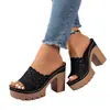 Novedad Verano 2026 Chanclas de Suela Gruesa para Mujer de Comercio Exterior Transfronterizas Talla Grande Punta Descubierta Correa Ancha Chanclas de Suela Gruesa para Mujer