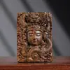 Transmisión en Vivo de Preciosos Amuletos Budistas Tallados, Colgantes de Guanyin para Hombres y Mujeres, Colgantes de Madera Antigua, Collares de Inspiración Zen, Regalos Navideños