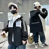 Ropa de Otoño para Niños Chaqueta Cortavientos con Capucha 2026 Nuevo Estilo Estilo Primavera y Otoño para Niños Medianos y Grandes Chaqueta Superior Moderna Genial
