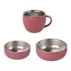 Tigela de Silicone para Comida de Bebê Transfronteiriça, Tigela Destacável para Alimentos Complementares Infantis, Tigela para Alimentos Complementares, Tigela de Fundo Plano de Aço Inoxidável 304, Louça