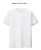 Camiseta de Algodão Pesado Cor Sólida Manga Curta para Homens e Mulheres, Camada Base Branca de Verão, Top com Ombro Normal Preto Puro, Camiseta de Manga Meia para Homens