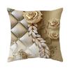 Funda de almohada Flor Dorada Transfronteriza Super Suave Felpa Corta Estampada Amazon Hogar Sala de Estar Funda de almohada para sofá Cojín