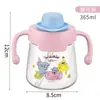 Taza de Doble Uso de Muñeca de Dibujos Animados de Aspecto Elegante Nuevo de Verano con Asa Taza de Agua de Plástico Linda y Divertida Taza de Popote para Niños