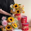 Nuevo Cubo de Abrazos para Temporada de Graduación Cubo de Arreglo Floral con Estampado Dorado para Éxito en Exámenes, Cubo de Ramo para Examen de Ingreso a Secundaria y Universidad, Materiales Florales para Floristería